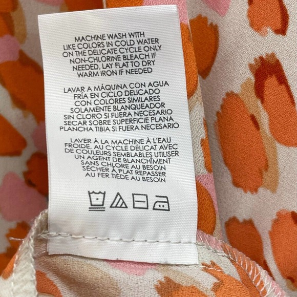CAbi Shirt Womens Medium Orange Go To Blouse Animal Print Button Preppy Classic - Picture 10 of 13